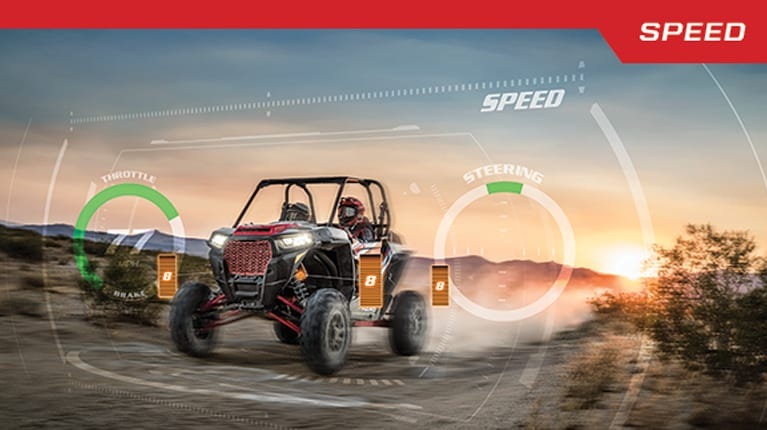 image of a red RZR XP Dynamix side by side